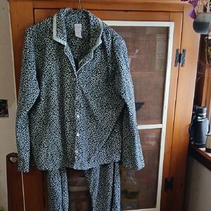 Womans Aria PJs Large 2 PC Set Animal Print